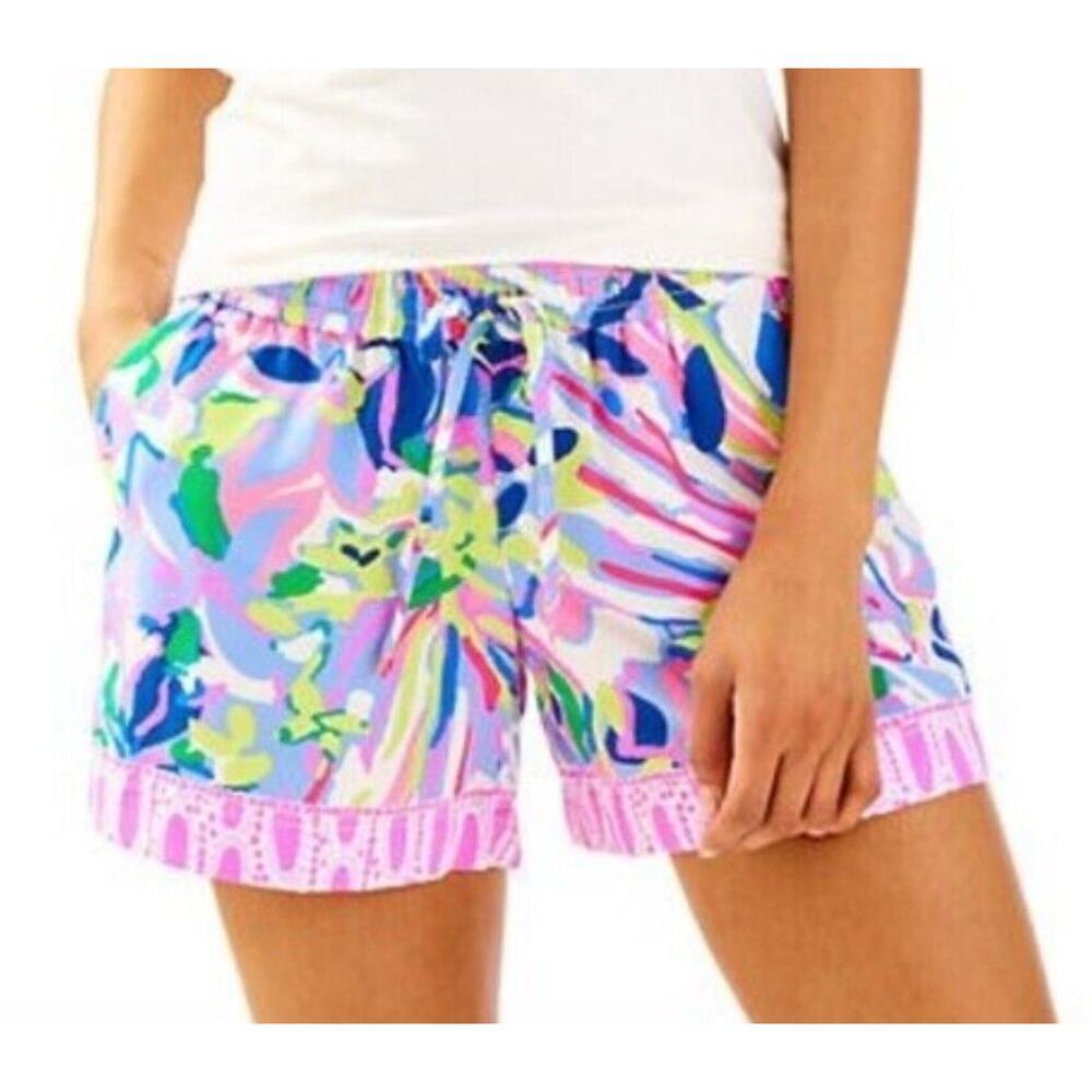 NEW Lilly Pulitzer Size Small Katia Shorts Havin a blast pink blue pull on